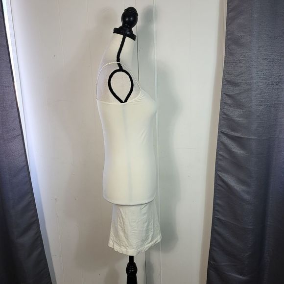 FREE PEOPLE White Seamless Stretch Slip Tank Dress Size Medium Large - Picture 3 of 4